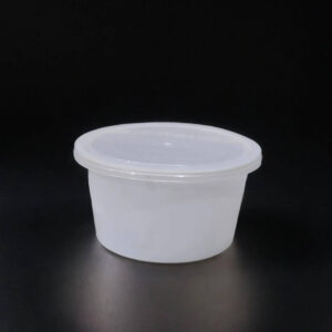 500 ml white Round Shape Plastic Container with Transparent Lid