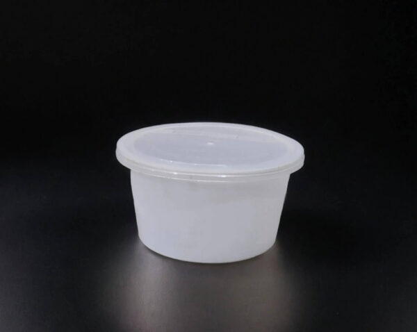 500 ml white Round Shape Plastic Container with Transparent Lid